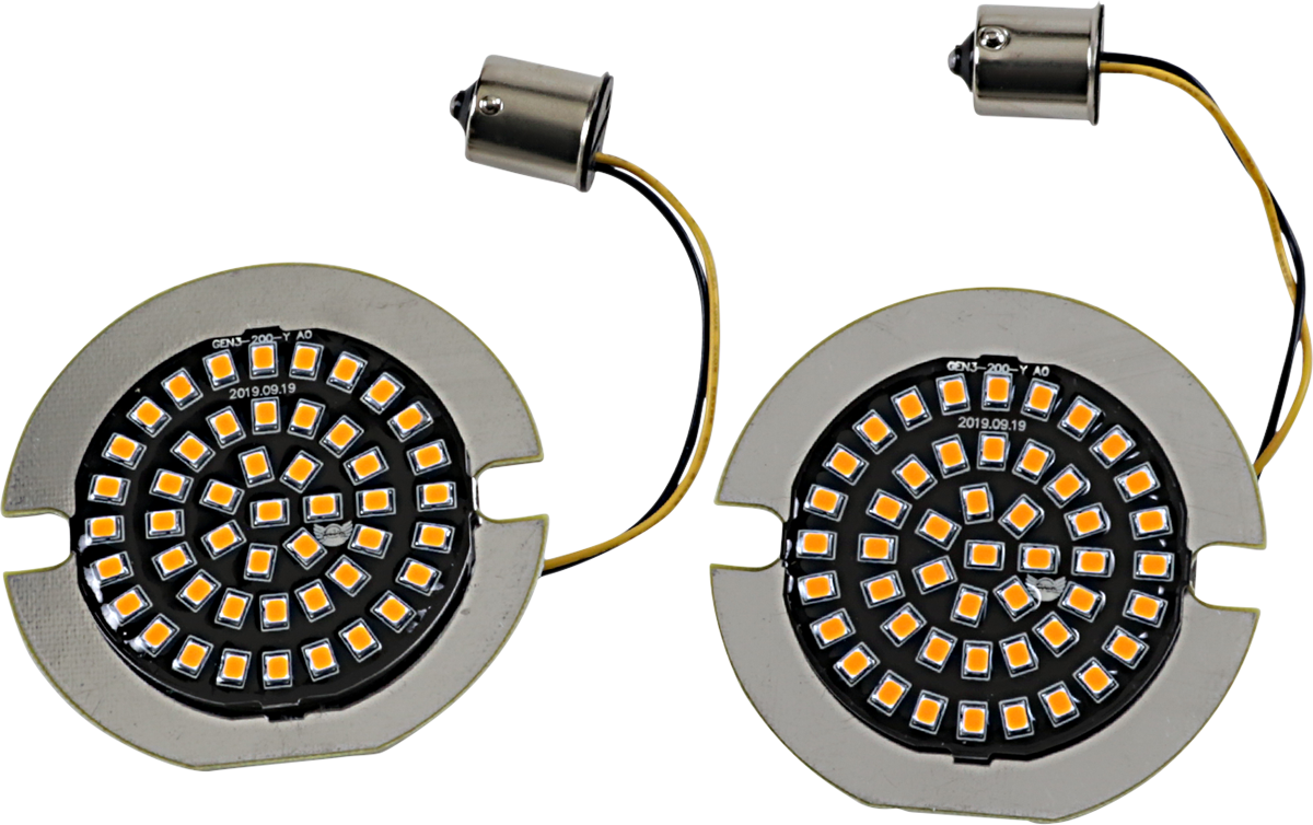 Drag Specialties 1156 Flat Amber LED Turn Signal Inserts 200-2013 Harley Softail