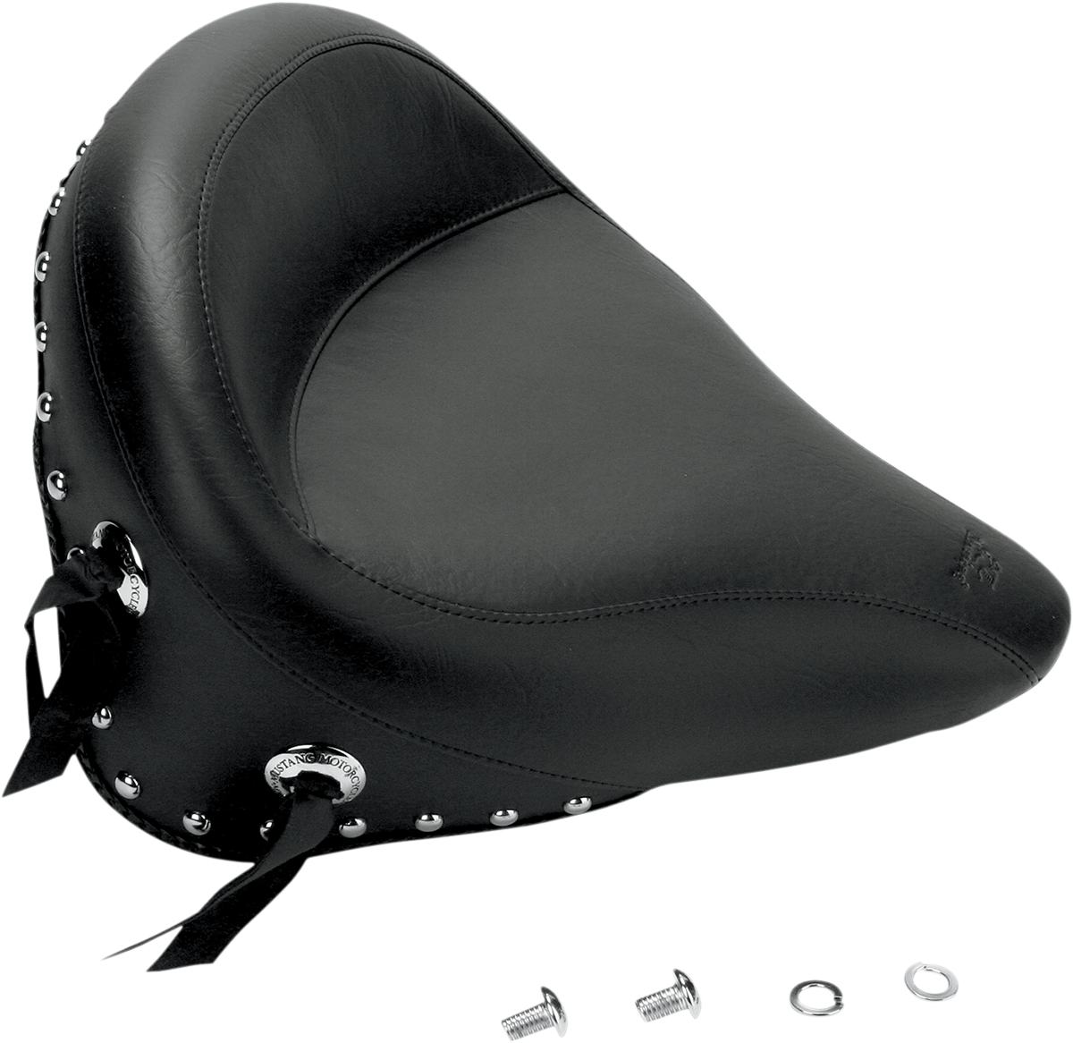 Mustang Wide Studded Solo Seat 2000-2006 Harley Softail Fat Boy FXST 75094