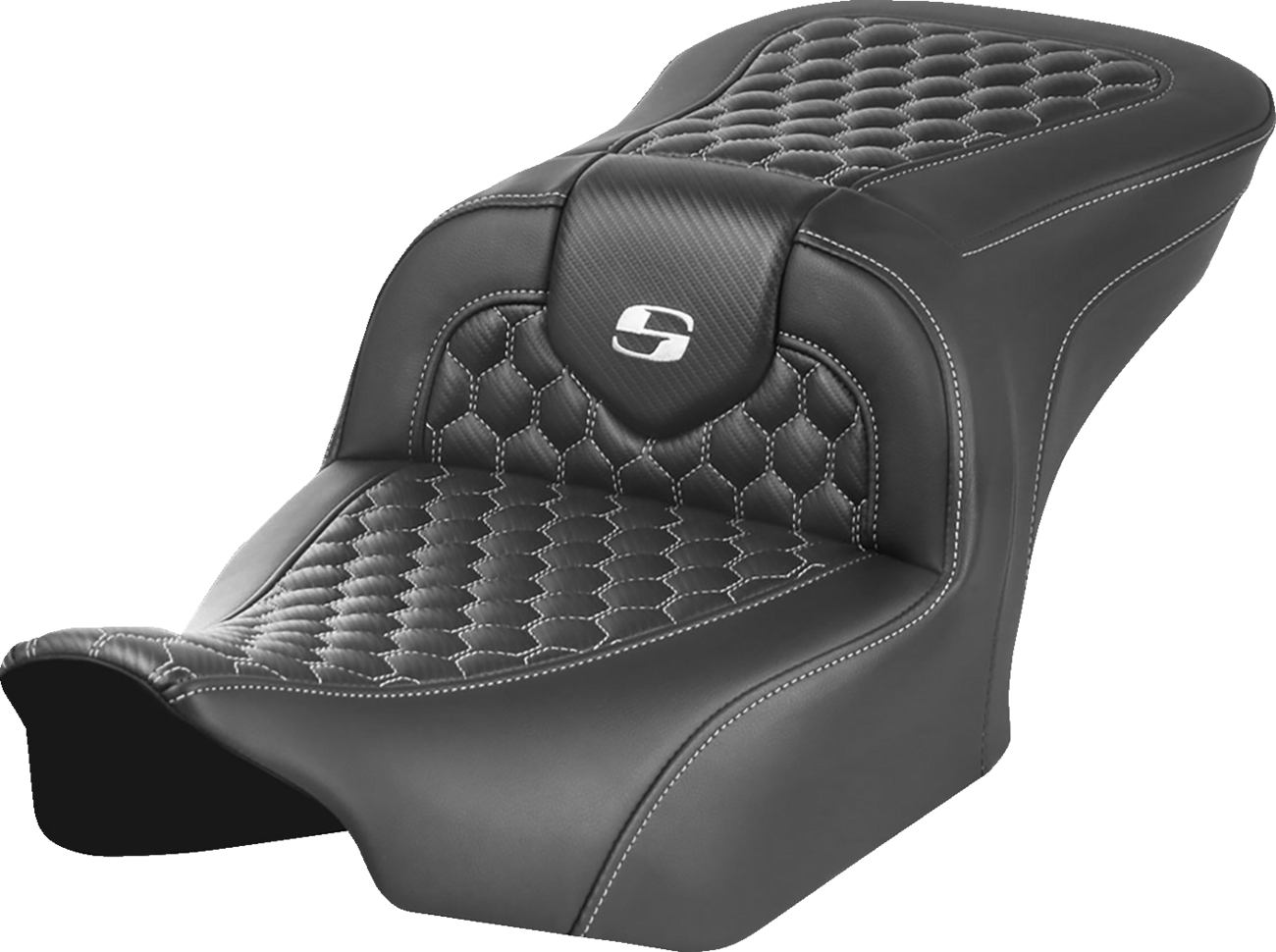 Saddlemen Roadsofa White Honeycomb Stitch Gel Seat for 2023-2025 Harley Touring