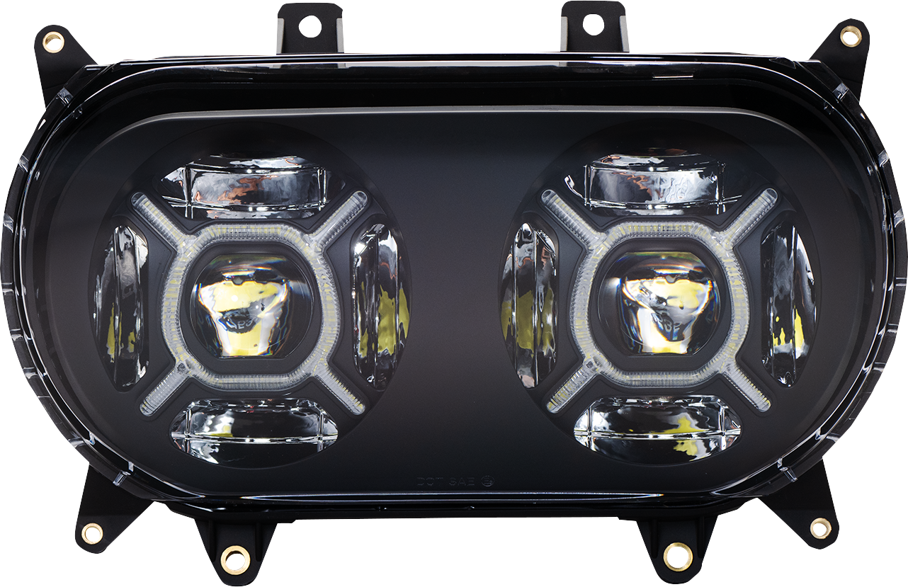 Custom Dynamics ProGLOW Double-X LED Headlight for 2015-2023 Harley Road Glide