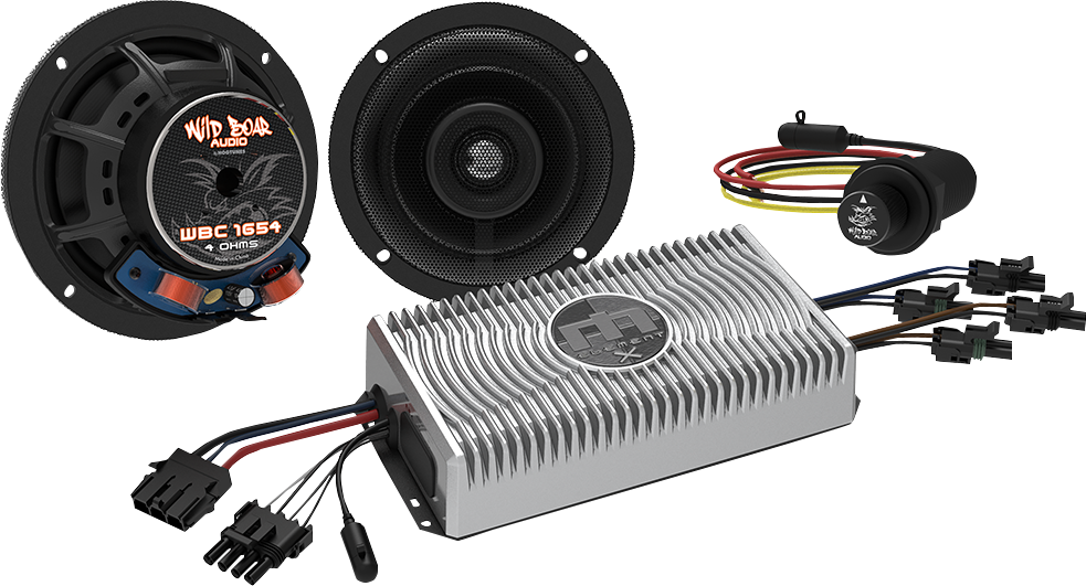 Hogtunes Front 6.5" Speaker & Bluetooth Amp Kit for 2019-2022 Harley FLHTI
